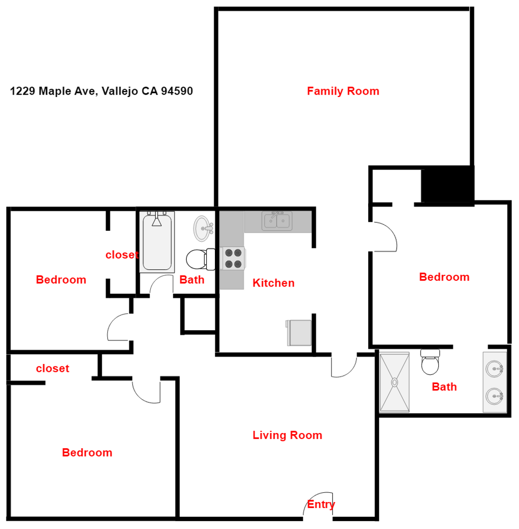 1229 Maple Ave - Vallejo - California - 3 bed, 2 bath rental property