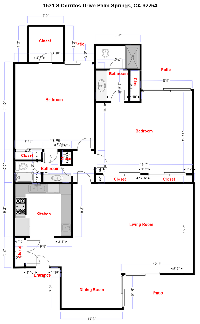 1631 S Cerritos Drive - Palm Springs - California - 2 bed, 2 bath rental property