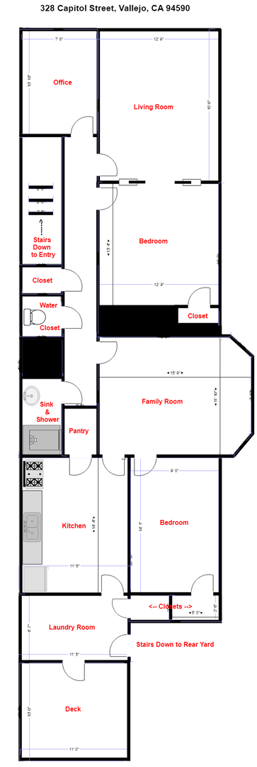 328 Capitol Street  - Vallejo - California - 2 bed, 1 bath rental property