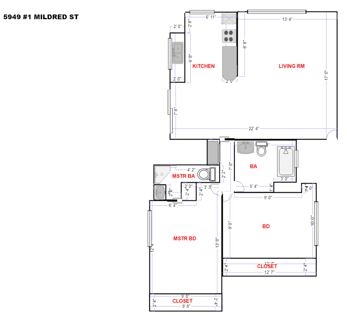 5949 Mildred Street  #1 - San Diego - California - 2 bed, 2 bath rental property