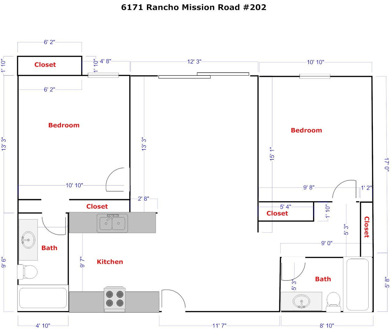 6171 Rancho Mission Rd #202 - San Diego - California - 2 bed, 2 bath rental property