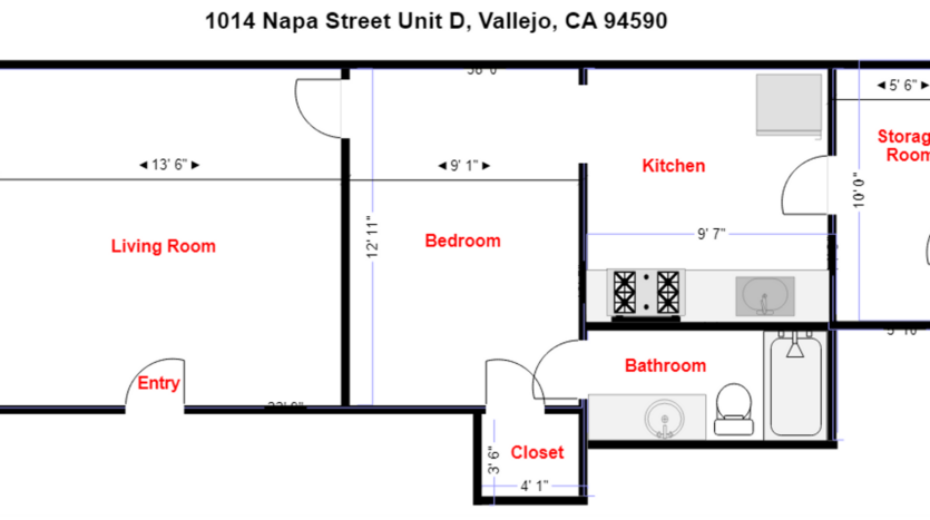 1014 Napa Street Unit D - Vallejo - California - 1 bed, 1 bath rental property