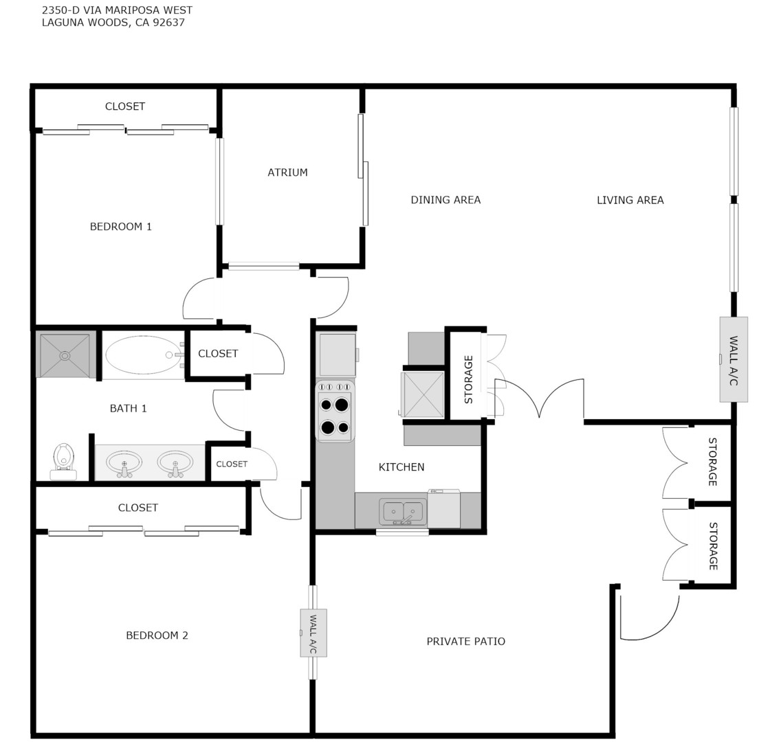 2350 Via Mariposa West Unit D - Laguna Woods - California - 2 bed, 1 bath rental property