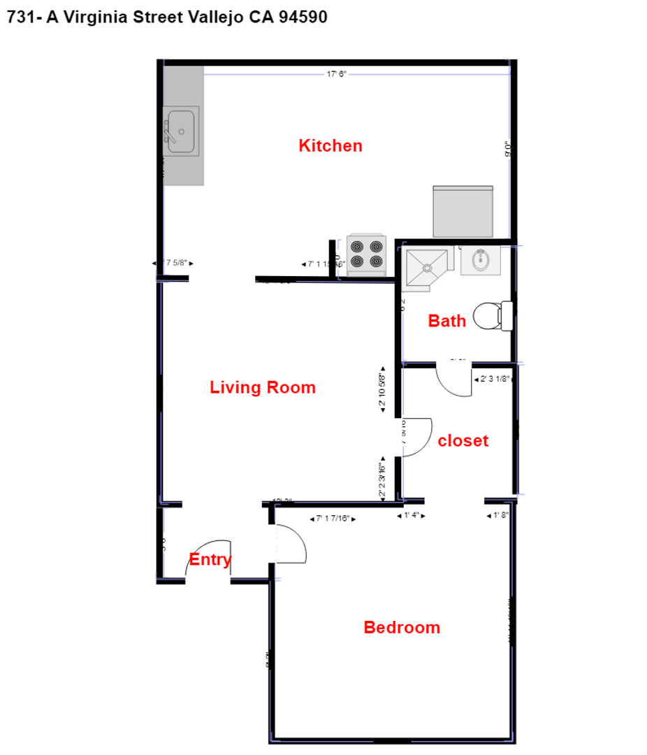 731 Virginia Street Unit A - Vallejo - California - 1 bed, 1 bath rental property