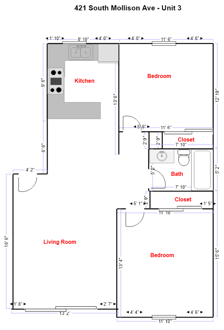 421 South Mollison Avenue - El Cajon - California - 2 bed, 1 bath rental property
