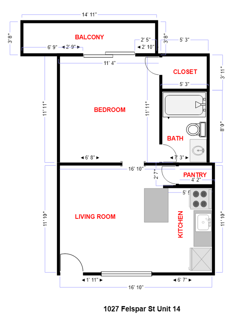 1027 Felspar Street - San Diego - California - 1 bed, 1 bath rental property