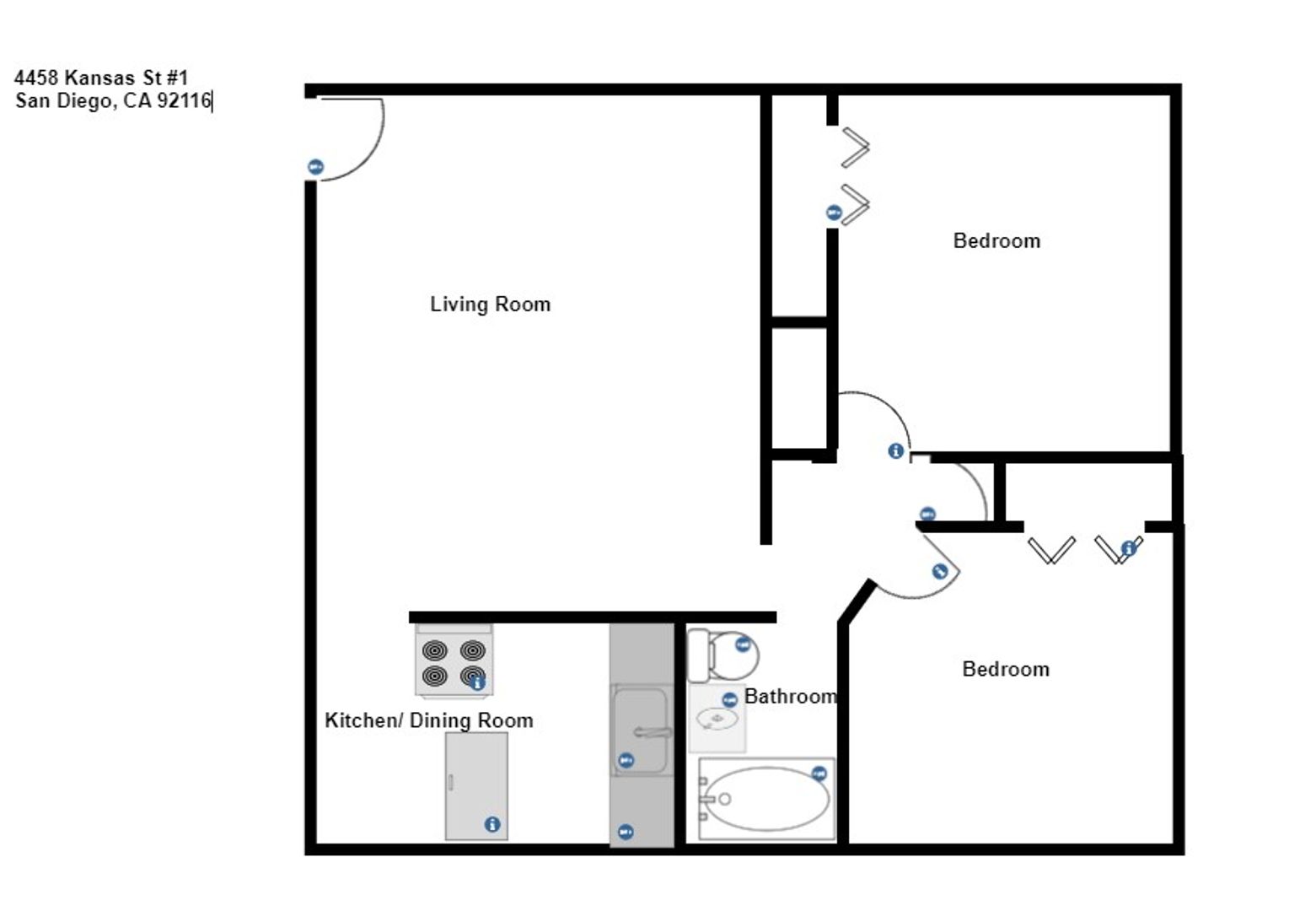 4458 Kansas Street #1 - San Diego - California - 2 bed, 1 bath rental property