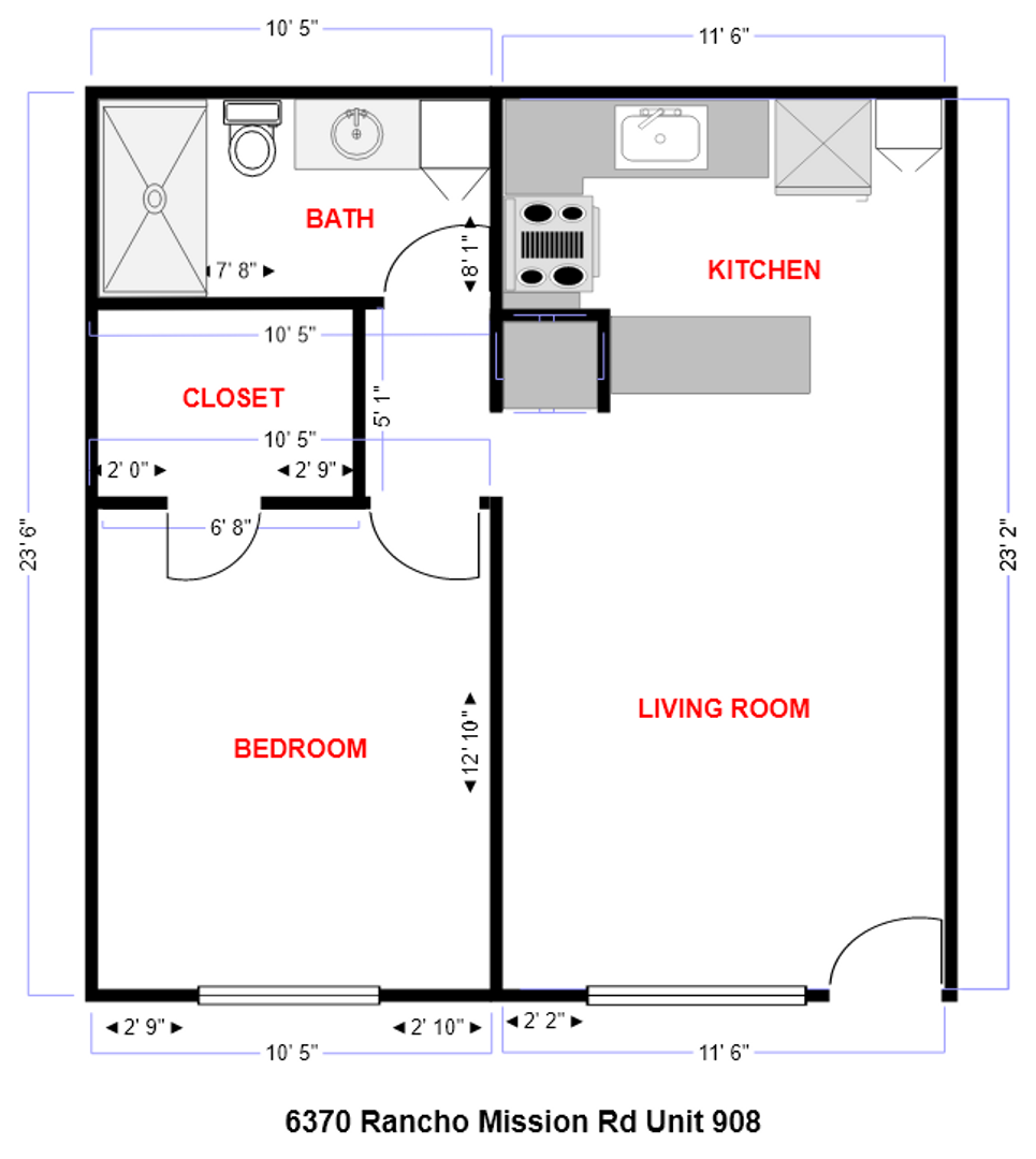 6370 Rancho Mission Rd #908 - San Diego - California - 1 bed, 1 bath rental property