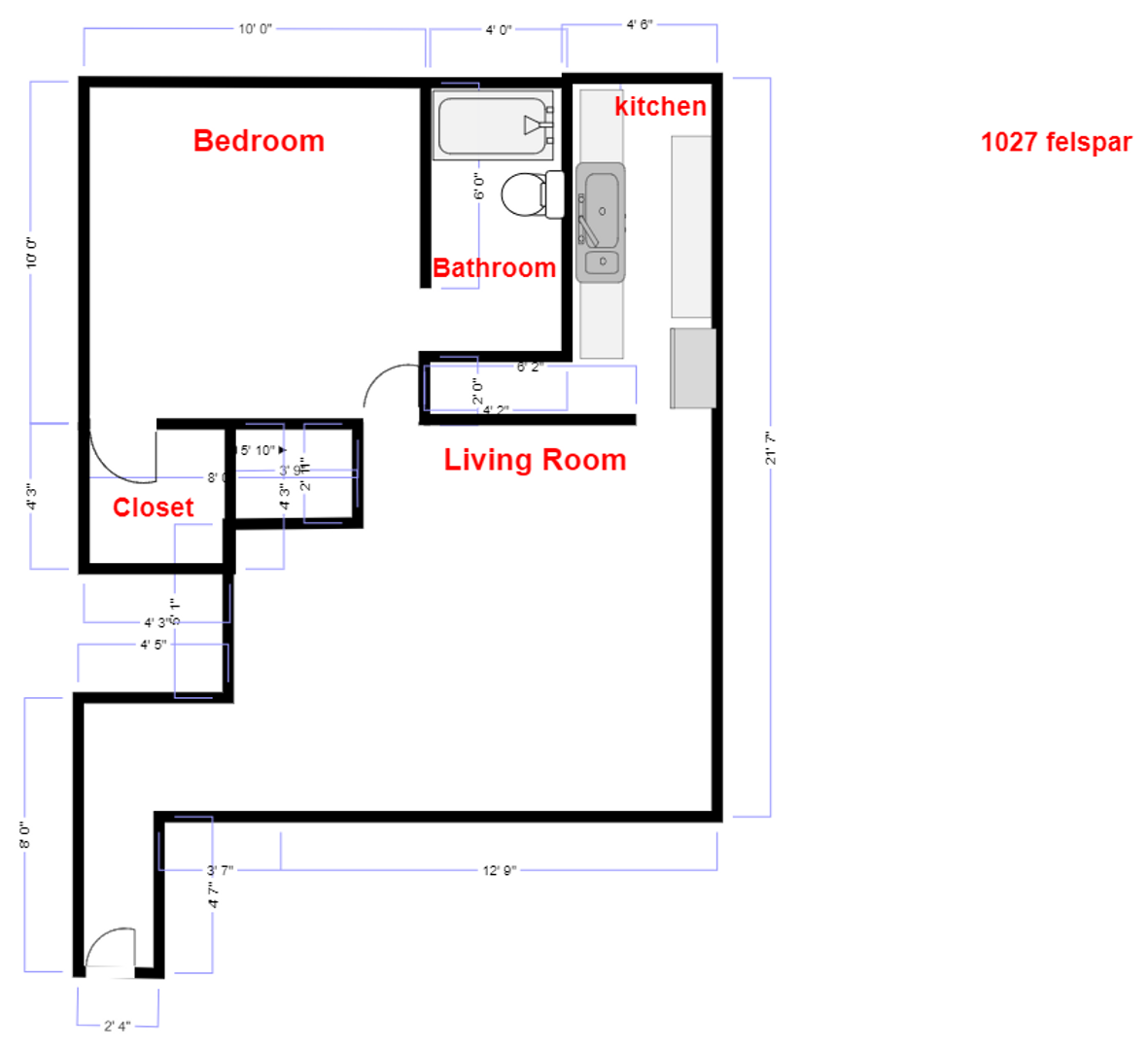 1027 Felspar Street - San Diego - California - 1 bed, 1 bath rental property