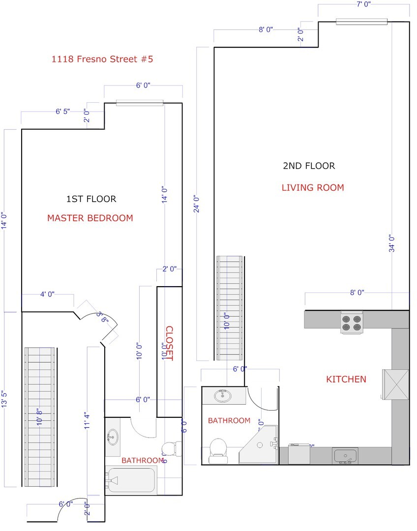 1118 Fresno Street Unit# 5 - San Diego - California - 1 bed, 2 bath rental property