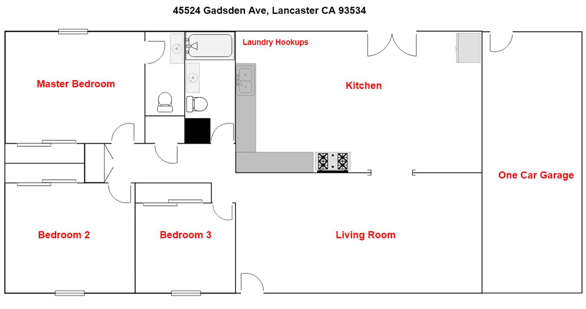 45524 Gadsden Ave - Lancaster - California - 3 bed, 1.5 bath rental property