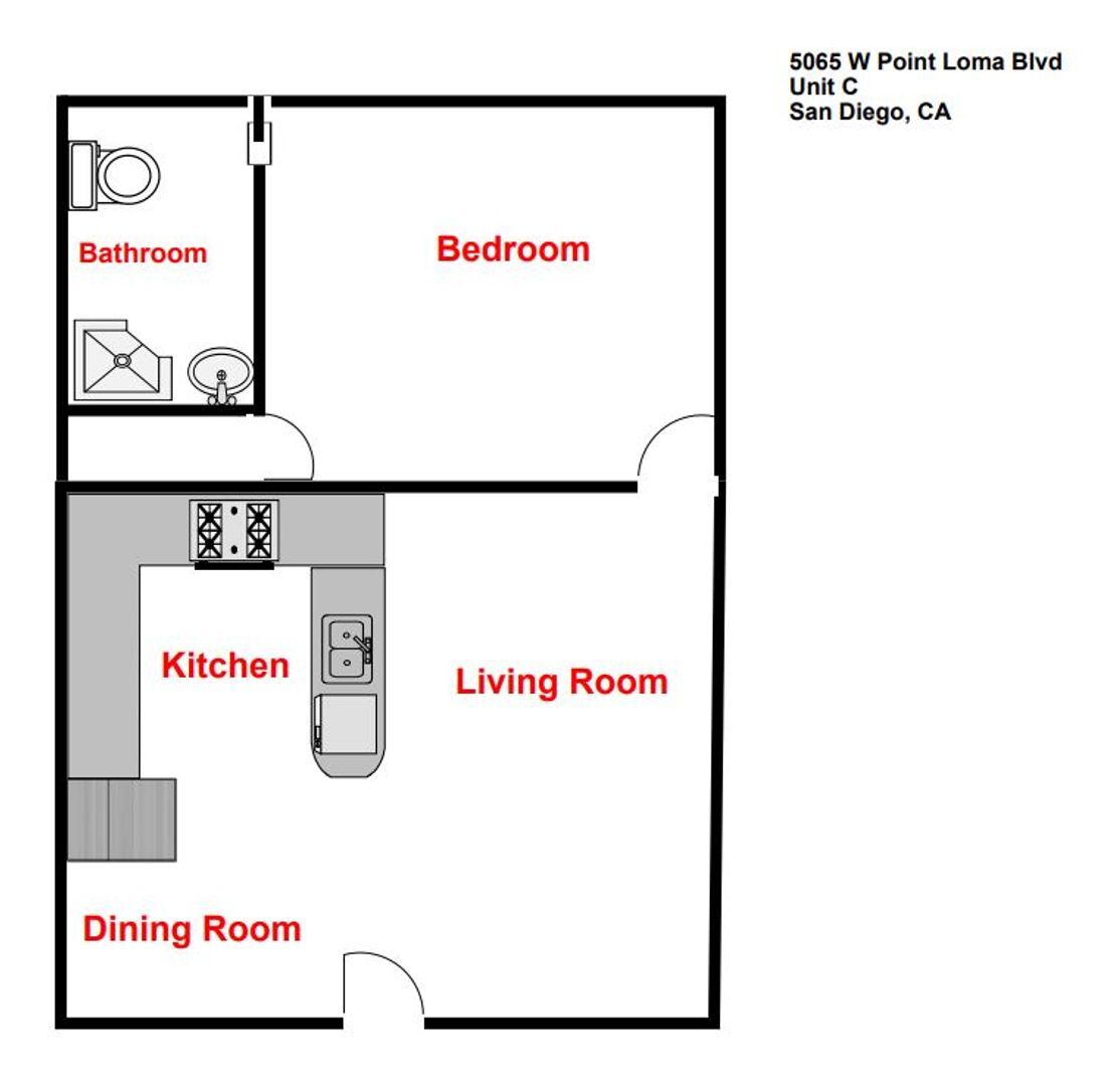 5065 W. Point Loma Blvd -C - San Diego - California - 1 bed, 1 bath rental property