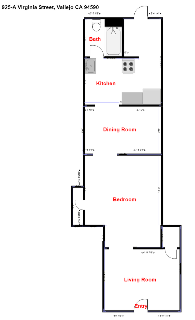 925-A Virginia Street - Vallejo - California - 1 bed, 1 bath rental property